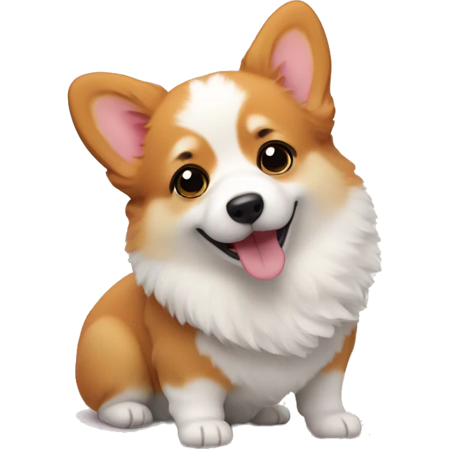 a cute corgi fluffy emoji