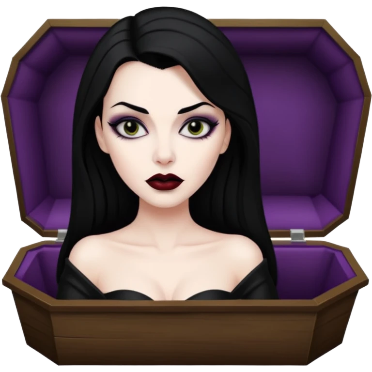 Vampira mulher bonita sexy em seu caixão  emoji