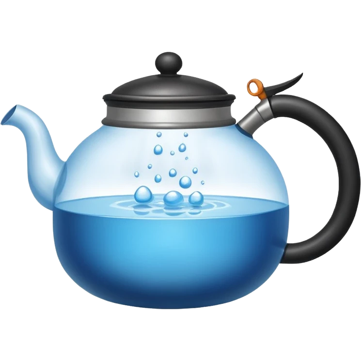 a small pot or kettle filled with water placed on fire, the water is boiling intensely with visible steam and bubbles rising, bright lighting, clean white background



 emoji