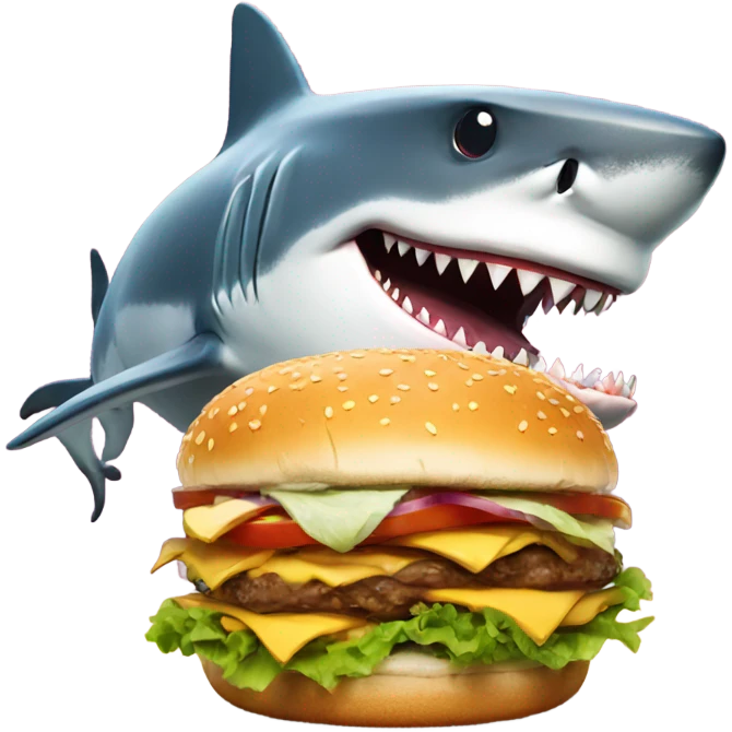 Shark with a burger emoji