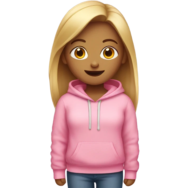 Girl wearing a pink sweatshirt  emoji