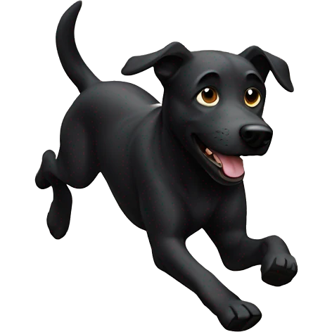 Black dog running emoji