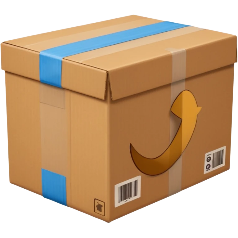 closed brown box with tape facing front forward emoji