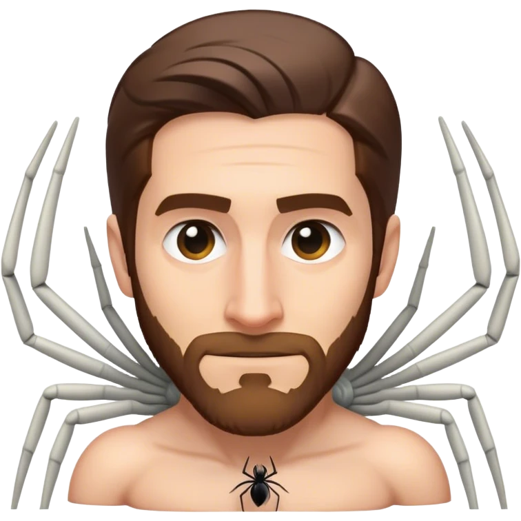 jake gyllenhaal's face on a white spider body emoji