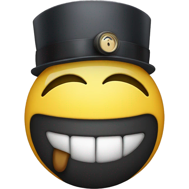 Evil smiley with a monocle emoji