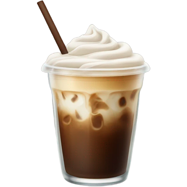 iced coffee in glass cup emoji