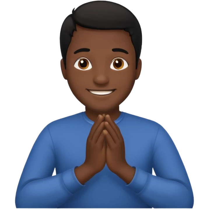 🧔🏻🙏🏻 😃 with black hair emoji