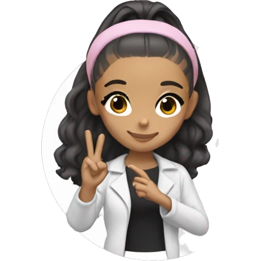 Ariana Grande holding up a peace sign  emoji