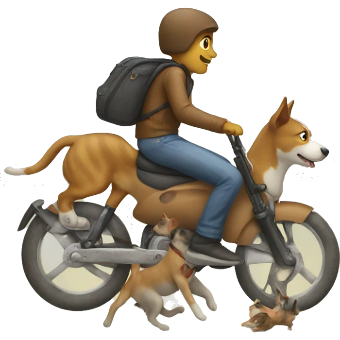 Dog riding cat emoji