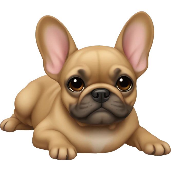 Fawn frenchie laying emoji