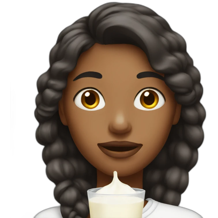 Woman with milk on her face emoji