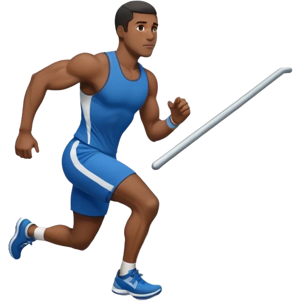 Black man running stairs emoji