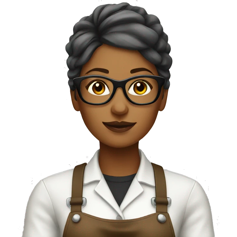 A female hipster barista emoji