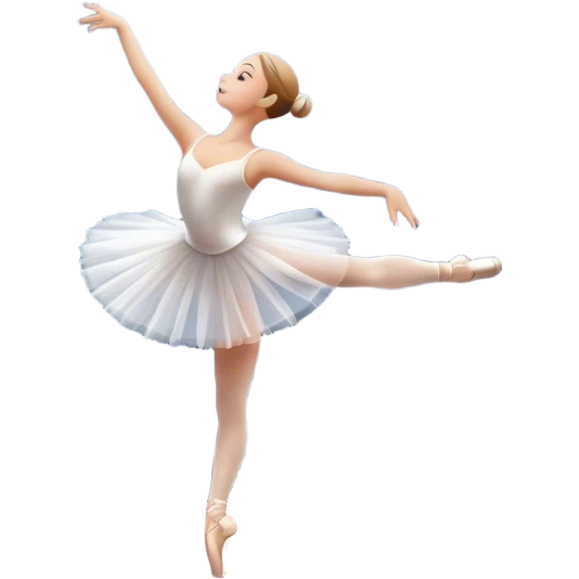 Emoji of Ballet: Bolshoy Theater stage with silhouette of a ballerina in an elegant pose, surrounded by spotlight and stage lights. The icon should convey the grace and beauty of ballet, with focus on the dancer and the dramatic lighting. Transparent background. emoji