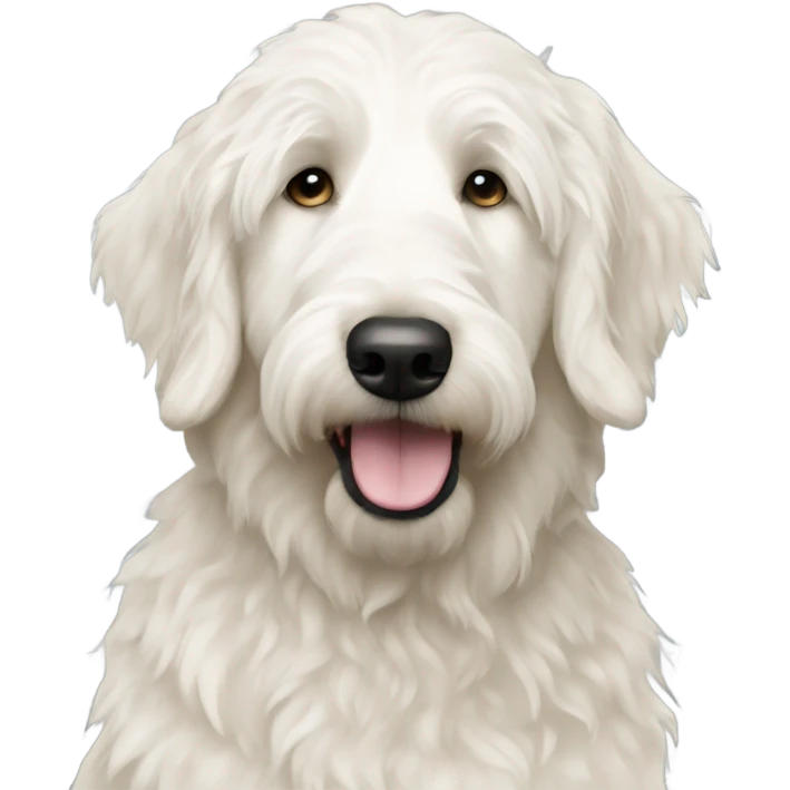white golden doodle flat coat emoji