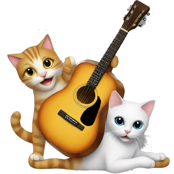 Cats and guitar emoji