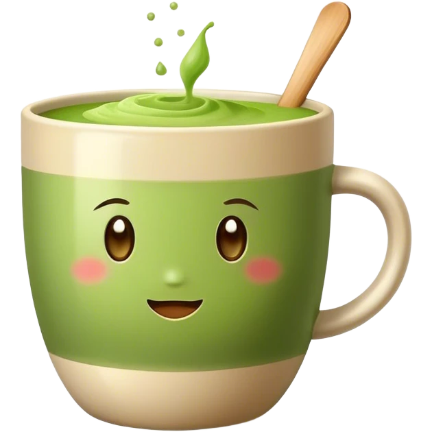 realistic matcha in beige mug emoji