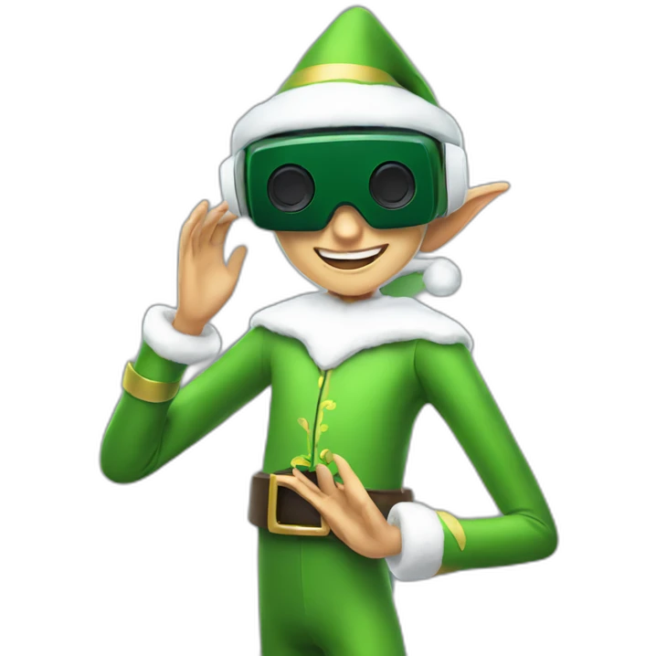 Elf playing in vr headset full body emoji