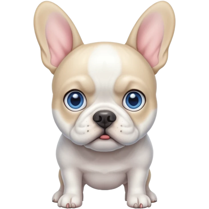 White French bulldog with blue eyes emoji
