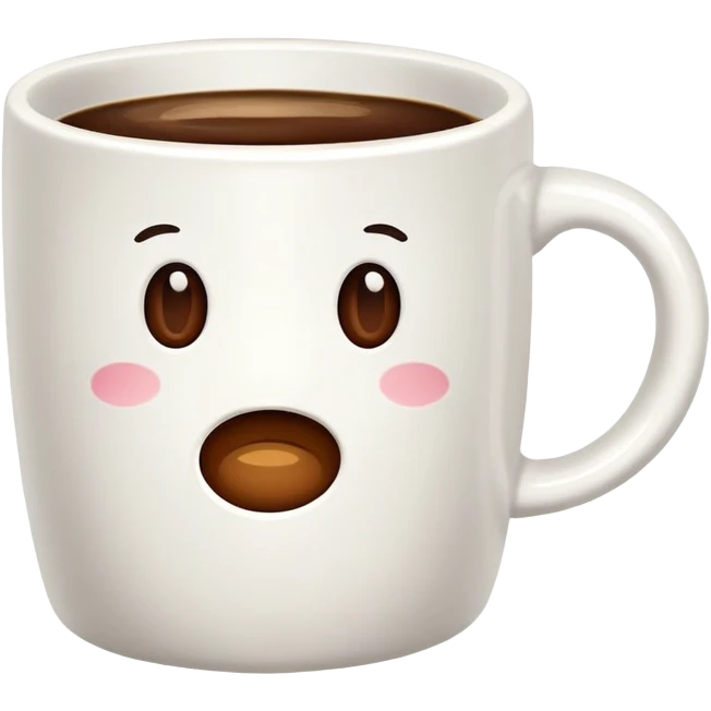 complete white mug with coffee inside emoji