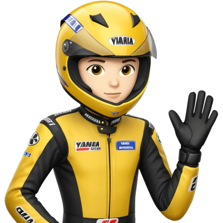 yamaha motorcycle racer with full face helmet emoji