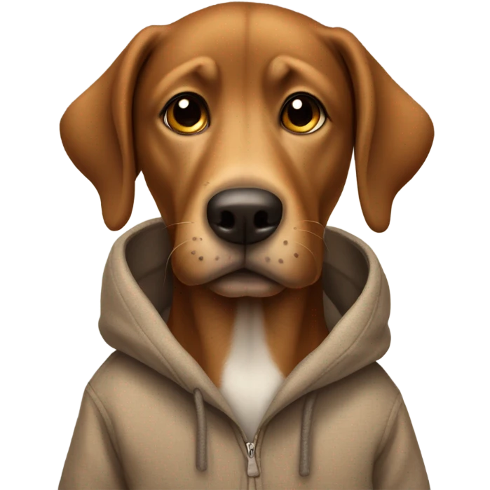 Brown dog wearing baggy clothes emoji