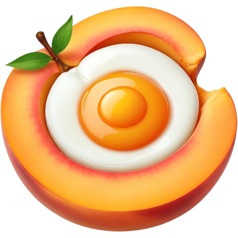 Egg plat inside peaches emoji