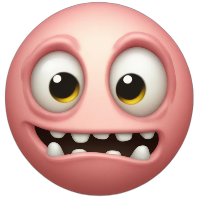 3d sphere with a cartoon wistful dropper Piglin Brute skin texture with overrated eyes emoji