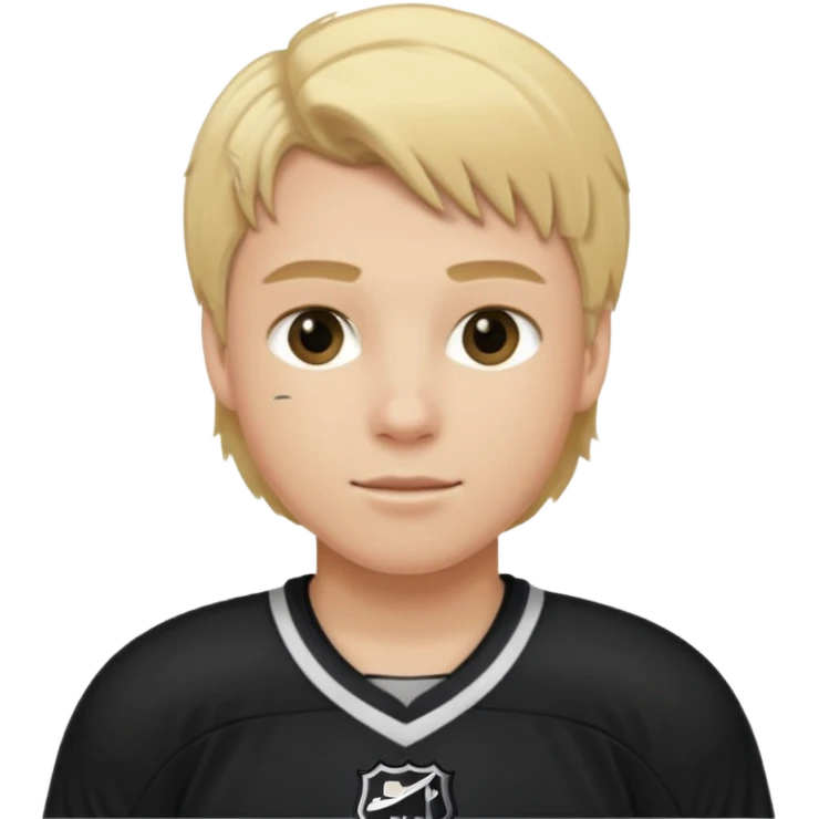 hockey player blonde hair black outfit emoji