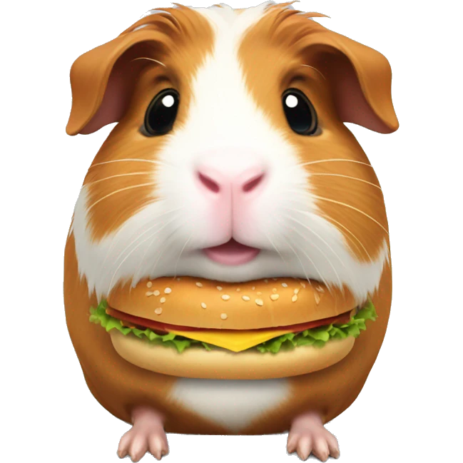 american guinea pig with hamburger emoji
