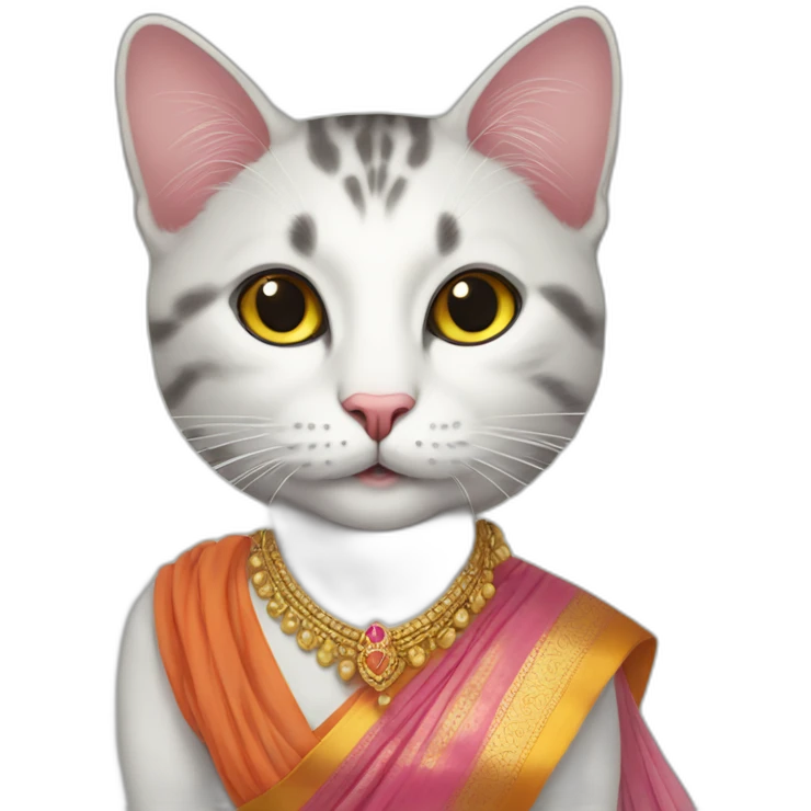 cat in saree emoji
