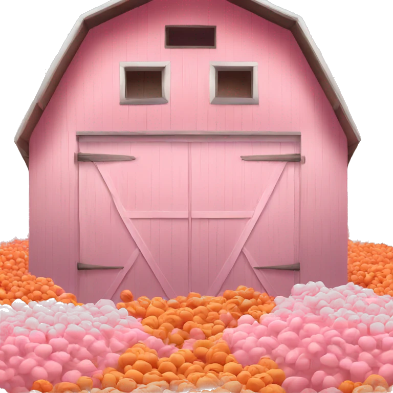White pink and orange barn emoji