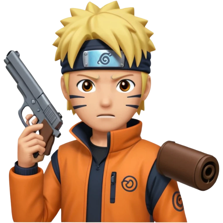 Naruto with gun emoji