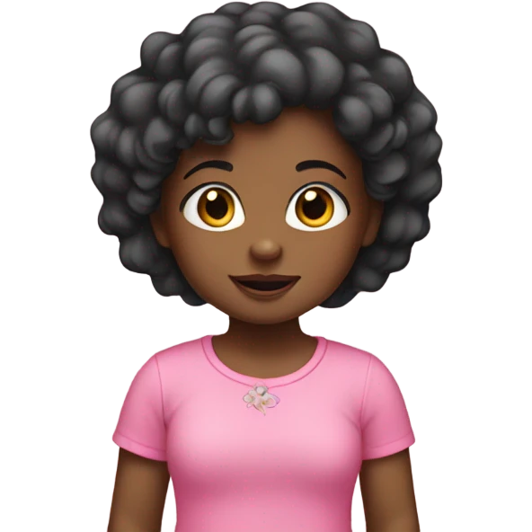 black girl toddler with pink top emoji
