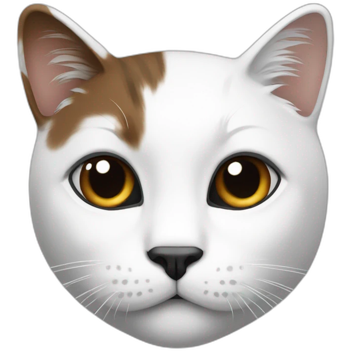 face of a cat white black and brown emoji