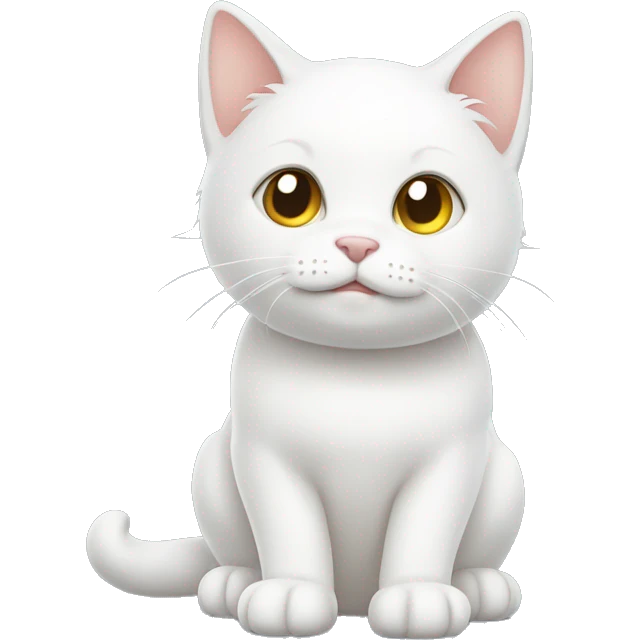 Cute white cat ￼ emoji