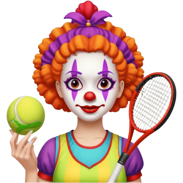 tennis player female clown emoji