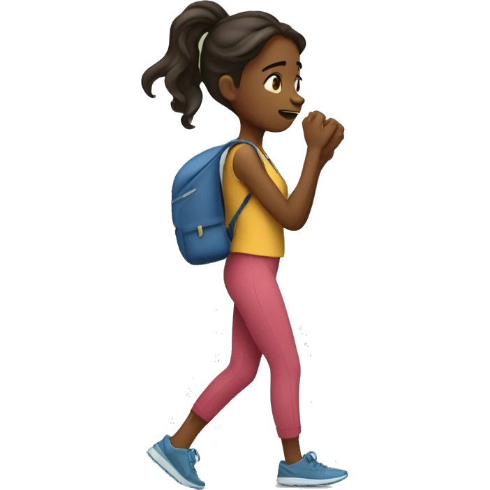 Girl tanking a walk motivated emoji
