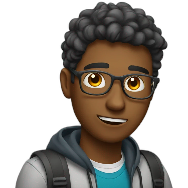 a student who's tired because he learned all day emoji