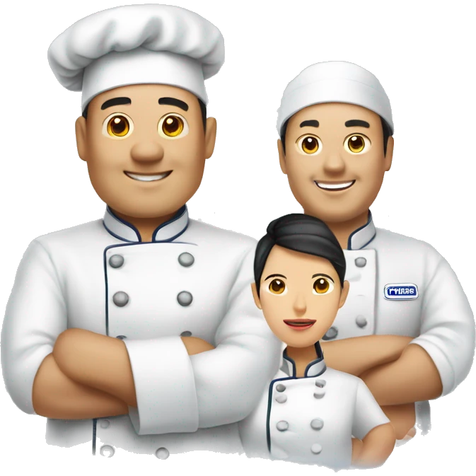 asian michelin chef and three star emoji