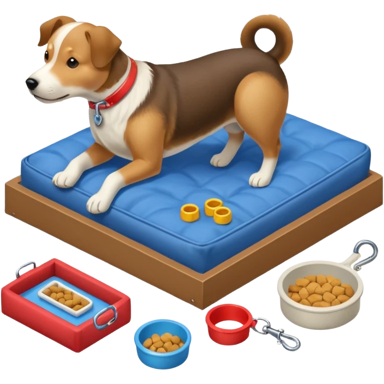 Goals:
1) Isometric view
2) Physically realistic portrayed in a way that would be expected to the average person
3) Avoid anything that could be considered offensive, even 2%

---
Now generate an image to represent a list to buy items for a new dog. emoji