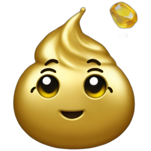 Gold poo with gems emoji