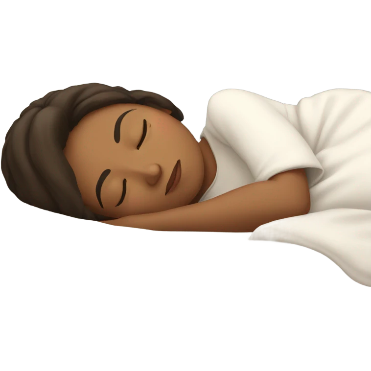 While brunette girl sleeping emoji