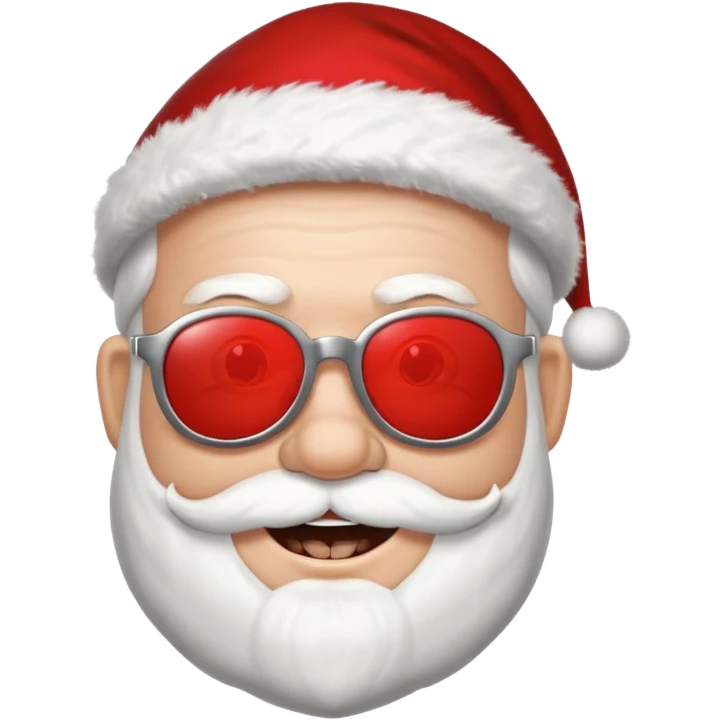 santa klaus with sunglasses with big smile emoji