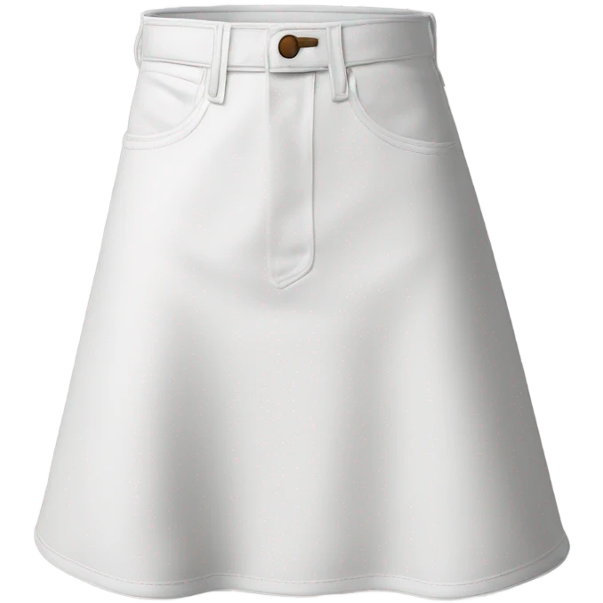 Realistic A-line high waisted white denim skirt, isolated emoji