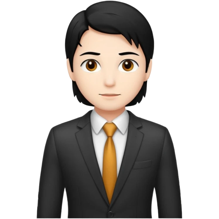 professional with white skin, straight hair black, brown eyes, emoji