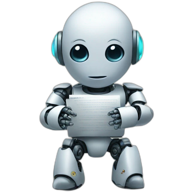 Baby robot writing code emoji