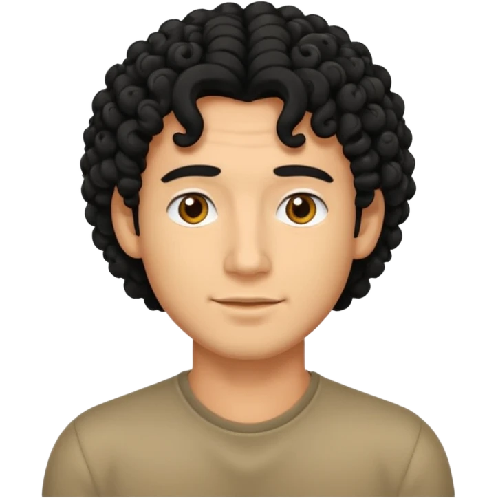 man with curly hair  emoji