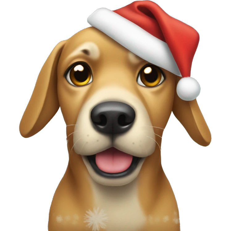 dog wearing santa hat emoji