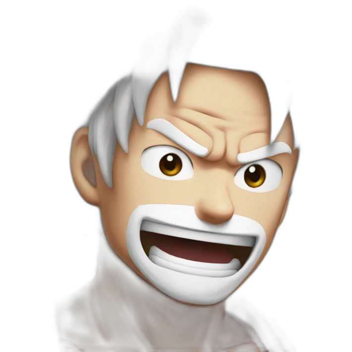 Luffy gear 5 white hair emoji